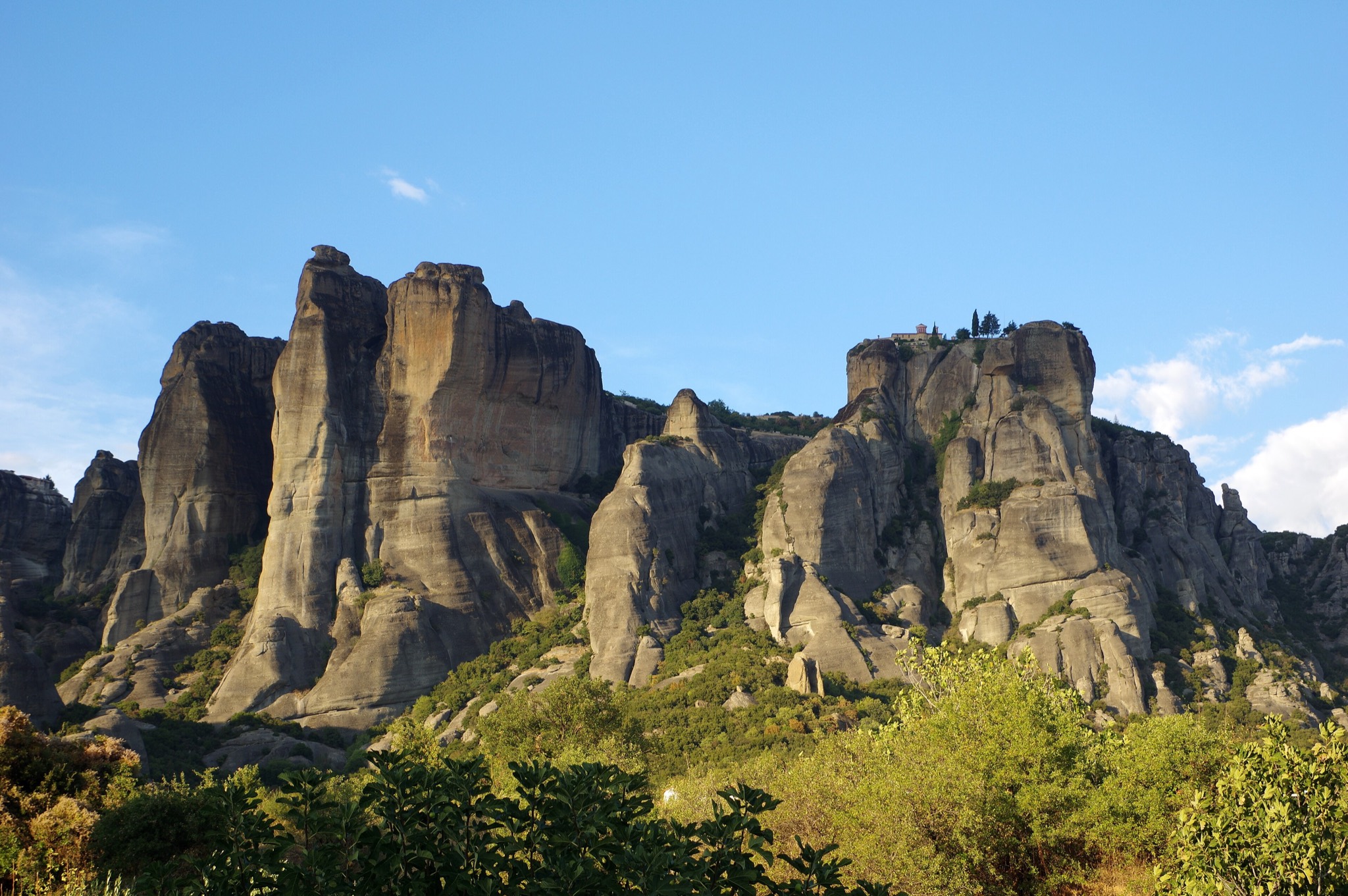Great Meteoron monastery on the highest Meteora sandstone pillar above Kalambaka