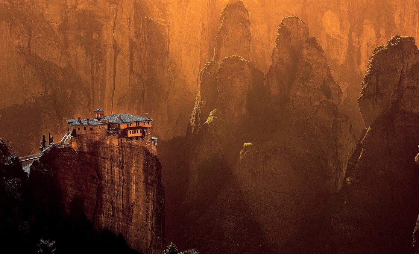 Rousanou Monastery on a narrow Meteora pillar